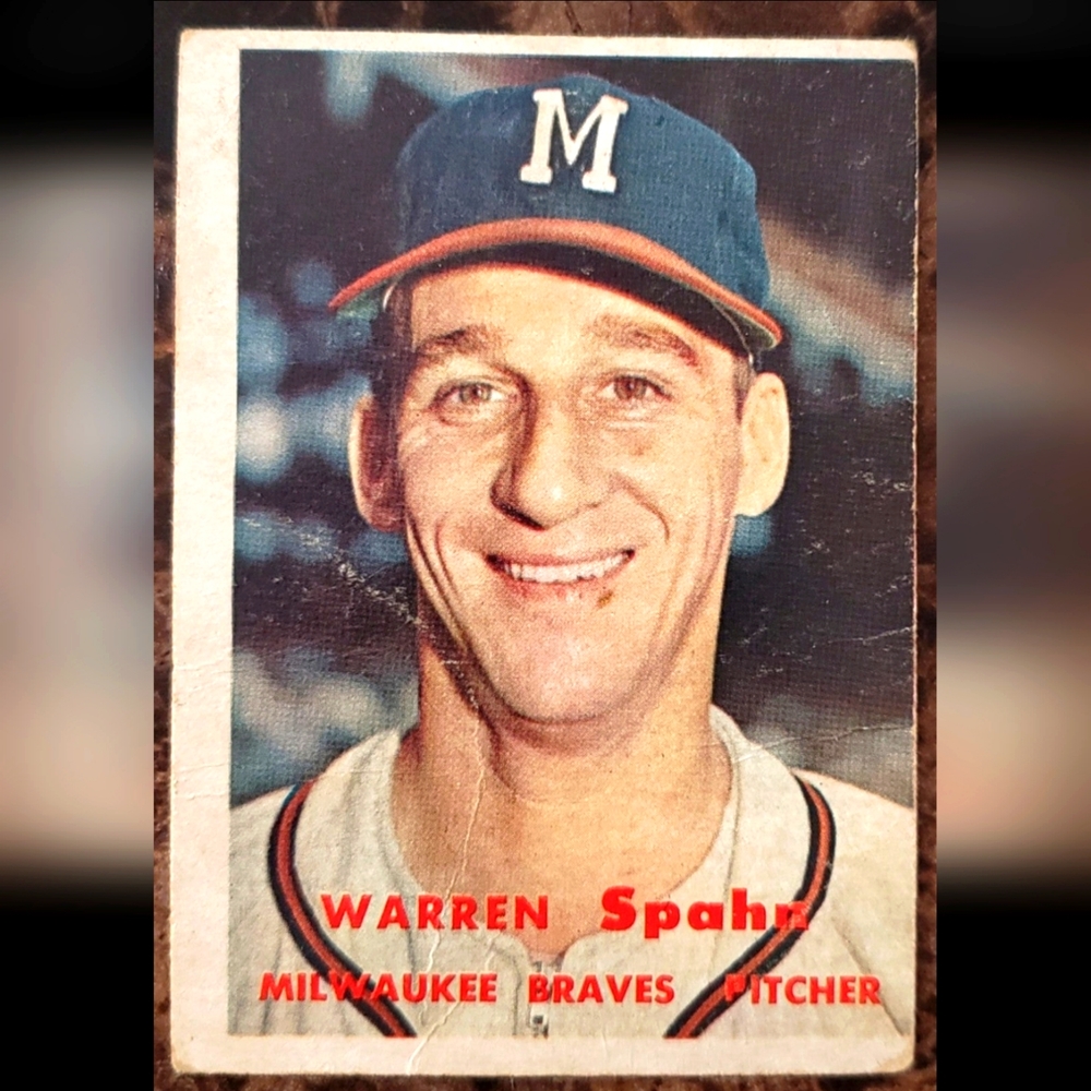 Warren Spahn 1957 Topps Baseball #90 Milwaukee Braves HOF